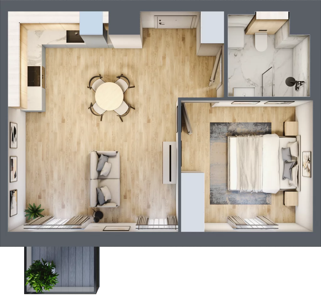 2 pokoje, mieszkanie 43,07 m², piętro 3, oferta nr A.M057, Oh! Praga, Warszawa, Praga Północ, Szmulki, ul. Białostocka 5D
