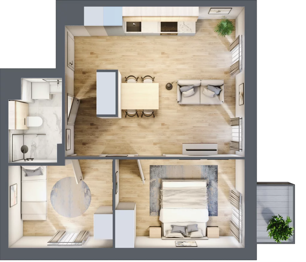 3 pokoje, mieszkanie 50,84 m², piętro 3, oferta nr A.M058, Oh! Praga, Warszawa, Praga Północ, Szmulki, ul. Białostocka 5D