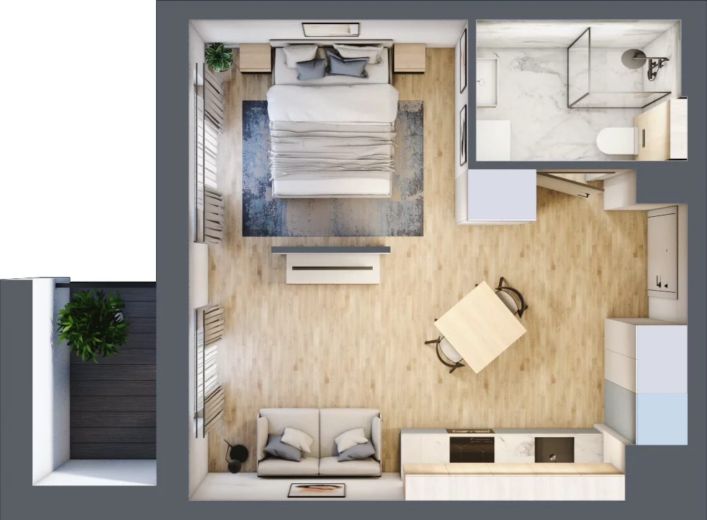 1 pokój, mieszkanie 31,43 m², piętro 3, oferta nr A.M061, Oh! Praga, Warszawa, Praga Północ, Szmulki, ul. Białostocka 5D