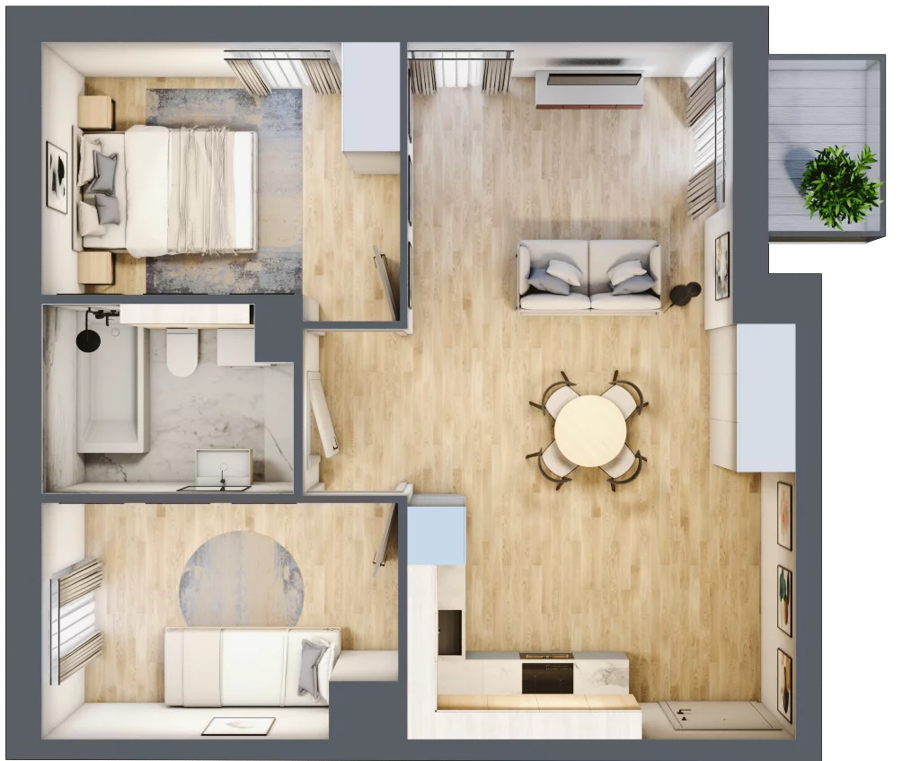 3 pokoje, mieszkanie 51,92 m², piętro 3, oferta nr B.M072, Oh! Praga, Warszawa, Praga Północ, Szmulki, ul. Białostocka 5D