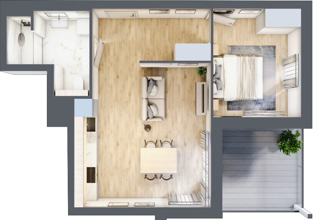 2 pokoje, mieszkanie 45,10 m², piętro 3, oferta nr B.M073, Oh! Praga, Warszawa, Praga Północ, Szmulki, ul. Białostocka 5D