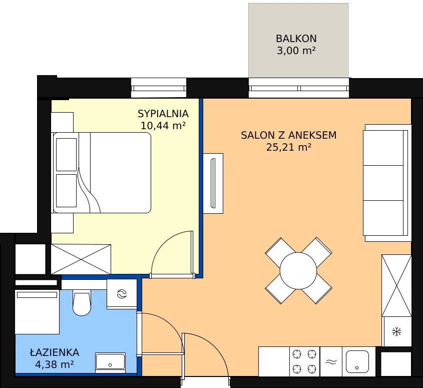 Zalety mieszkania 40.55 m², B.M074