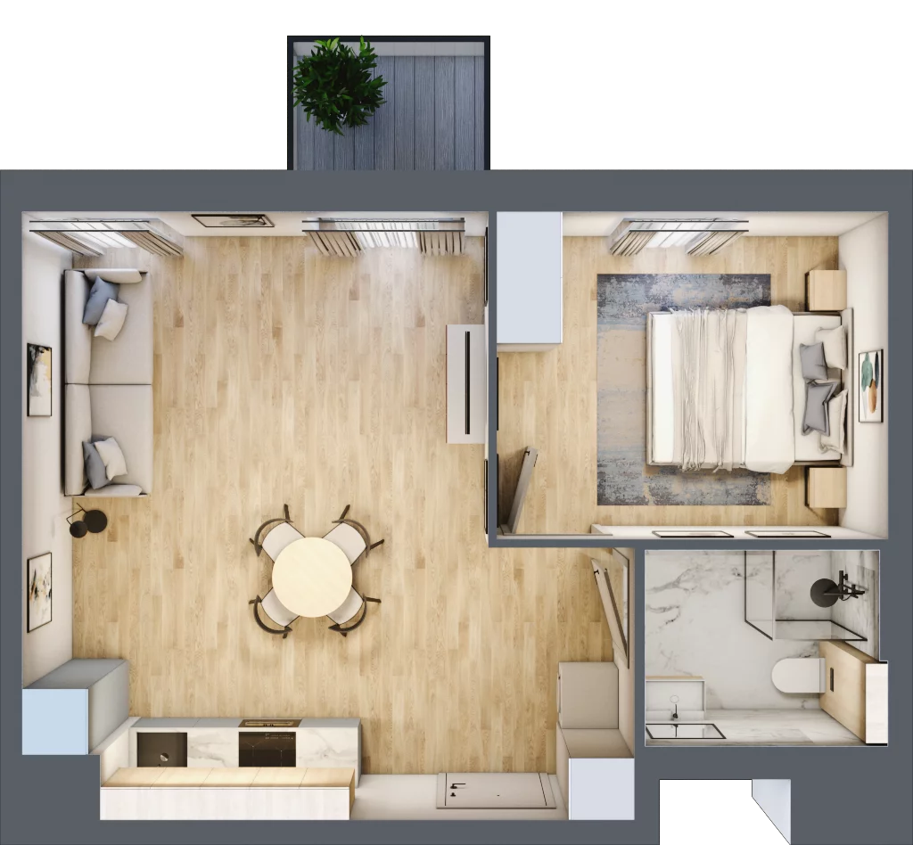2 pokoje, mieszkanie 41,54 m², piętro 4, oferta nr A.M076, Oh! Praga, Warszawa, Praga Północ, Szmulki, ul. Białostocka 5D