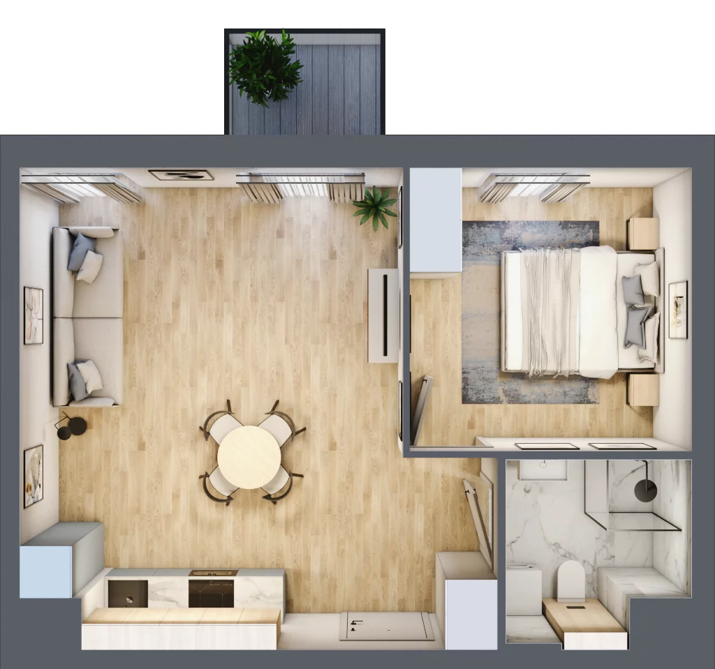 2 pokoje, mieszkanie 41,43 m², piętro 4, oferta nr A.M077, Oh! Praga, Warszawa, Praga Północ, Szmulki, ul. Białostocka 5D