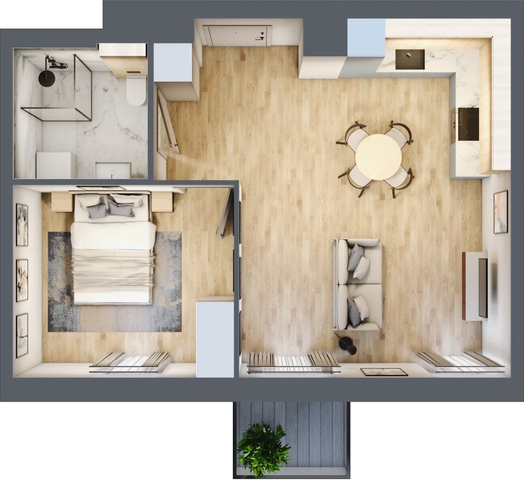 2 pokoje, mieszkanie 42,53 m², piętro 4, oferta nr A.M079, Oh! Praga, Warszawa, Praga Północ, Szmulki, ul. Białostocka 5D