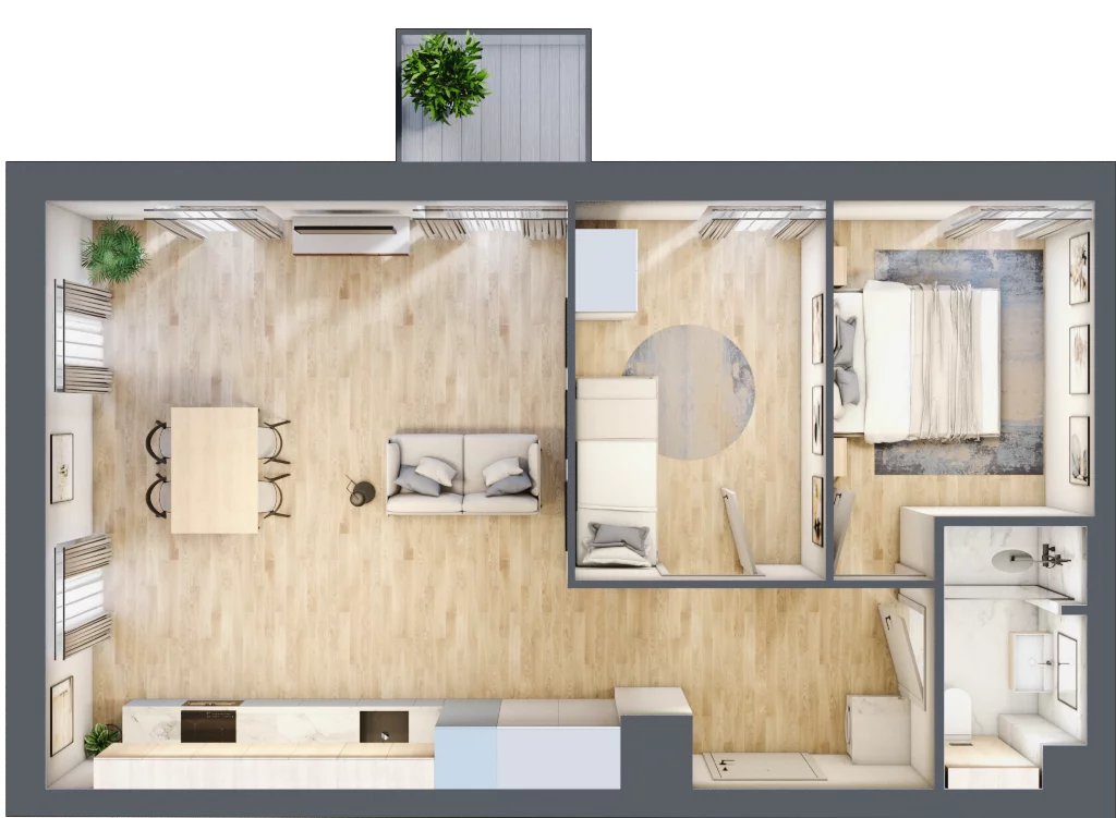 3 pokoje, mieszkanie 55,55 m², piętro 4, oferta nr A.M082, Oh! Praga, Warszawa, Praga Północ, Szmulki, ul. Białostocka 5D