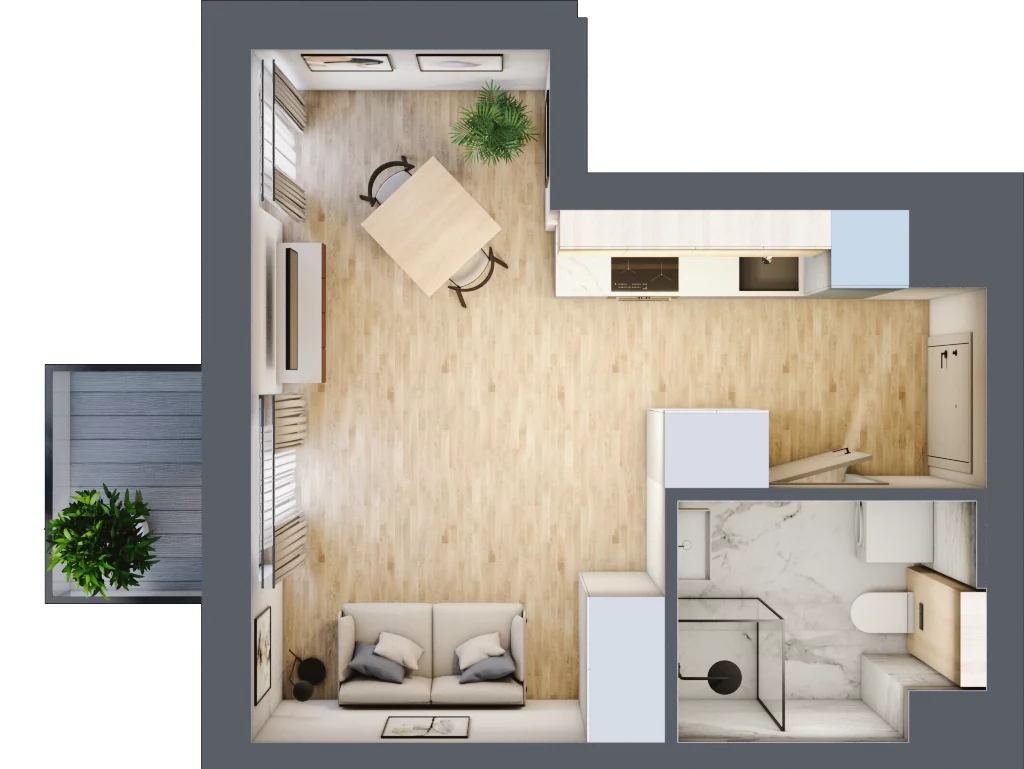 1 pokój, mieszkanie 25,23 m², piętro 4, oferta nr A.M083, Oh! Praga, Warszawa, Praga Północ, Szmulki, ul. Białostocka 5D