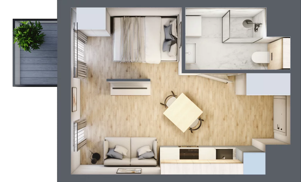 1 pokój, mieszkanie 25,65 m², piętro 4, oferta nr B.M092, Oh! Praga, Warszawa, Praga Północ, Szmulki, ul. Białostocka 5D