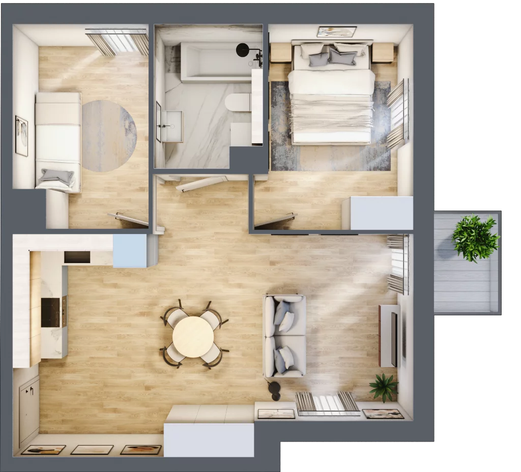 3 pokoje, mieszkanie 51,82 m², piętro 4, oferta nr B.M096, Oh! Praga, Warszawa, Praga Północ, Szmulki, ul. Białostocka 5D