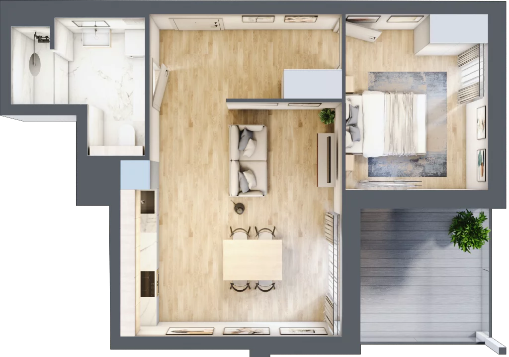 2 pokoje, mieszkanie 45,02 m², piętro 4, oferta nr B.M097, Oh! Praga, Warszawa, Praga Północ, Szmulki, ul. Białostocka 5D