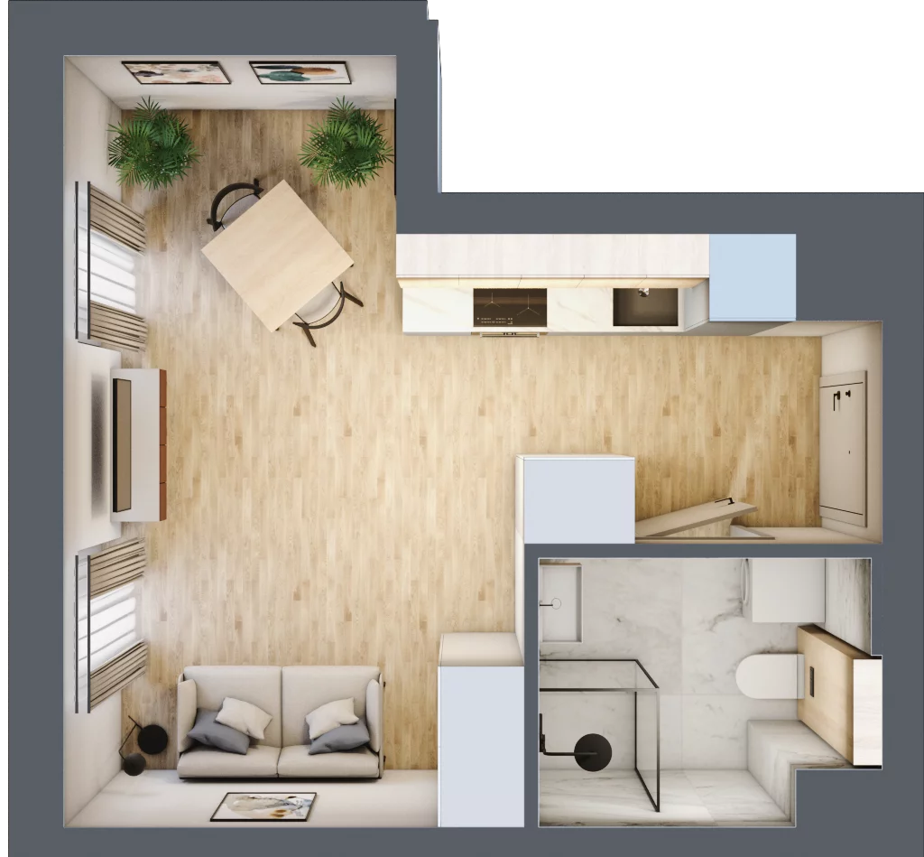 1 pokój, mieszkanie 25,06 m², piętro 5, oferta nr A.M107, Oh! Praga, Warszawa, Praga Północ, Szmulki, ul. Białostocka 5D