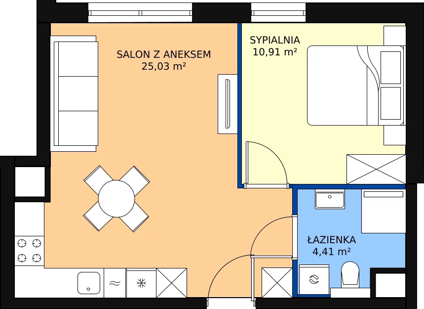 Zalety mieszkania 40.38 m², B.M134
