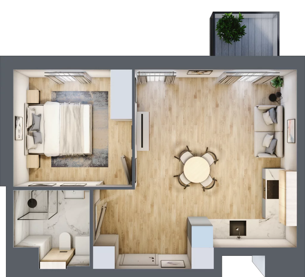 2 pokoje, mieszkanie 41,42 m², piętro 7, oferta nr A.M147, Oh! Praga, Warszawa, Praga Północ, Szmulki, ul. Białostocka 5D