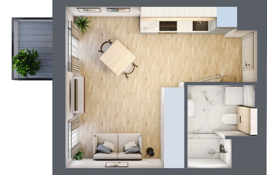 1 pokój, mieszkanie 25,70 m², piętro 7, oferta nr A.M153, Oh! Praga, Warszawa, Praga Północ, Szmulki, ul. Białostocka 5D
