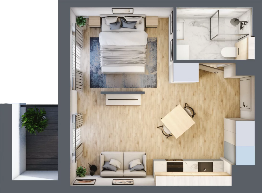 1 pokój, mieszkanie 31,54 m², piętro 7, oferta nr A.M155, Oh! Praga, Warszawa, Praga Północ, Szmulki, ul. Białostocka 5D