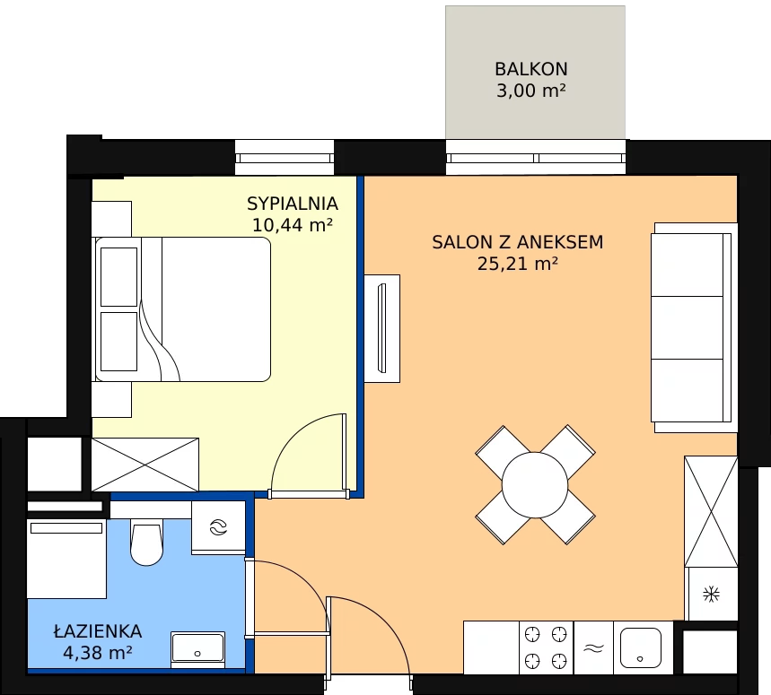 Zalety mieszkania 40.5 m², B.M157