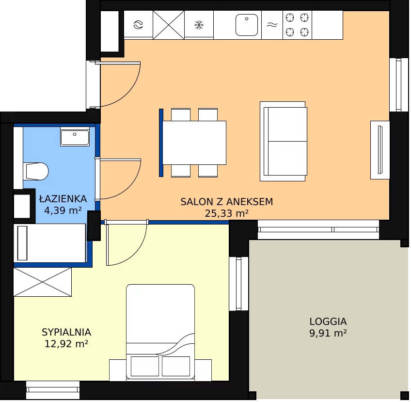Zalety mieszkania 42.68 m², B.M161