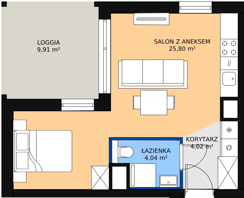 Zalety mieszkania 33.12 m², B.M162