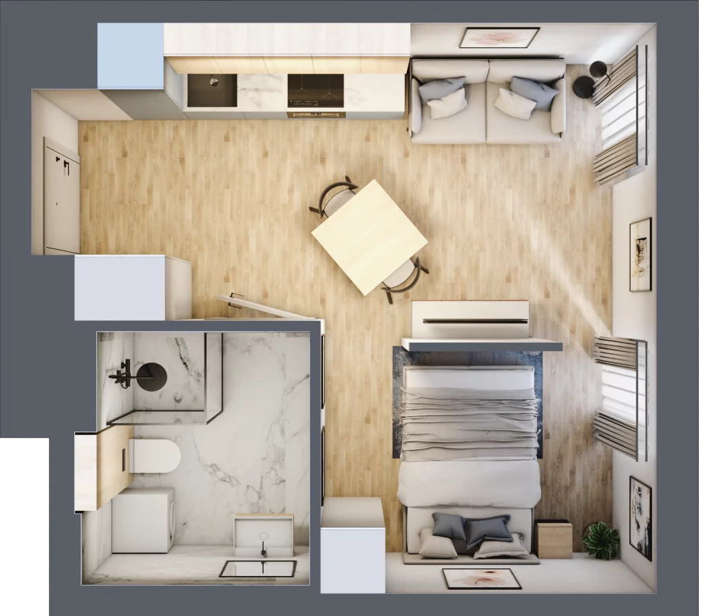1 pokój, mieszkanie 27,36 m², piętro 8, oferta nr A.M173, Oh! Praga, Warszawa, Praga Północ, Szmulki, ul. Białostocka 5D