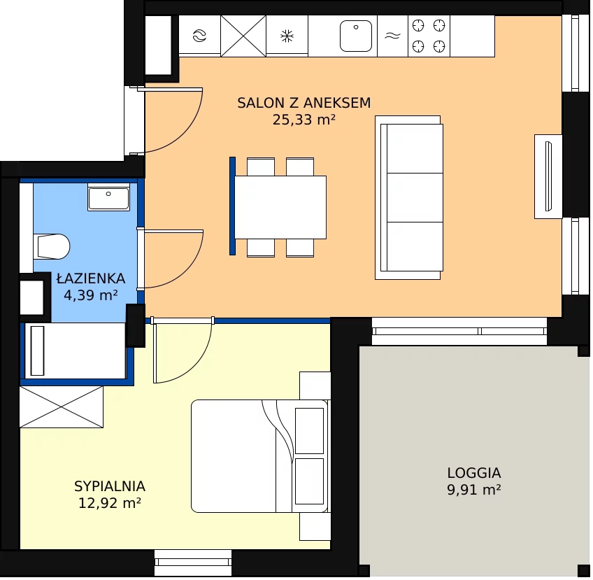 Zalety mieszkania 42.46 m², B.M179