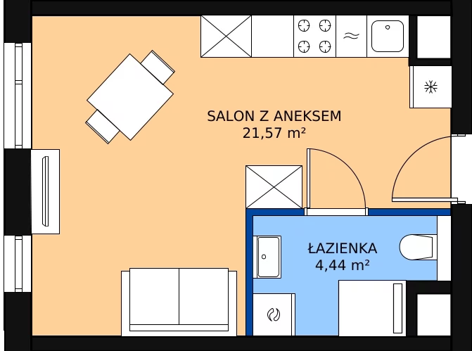 Zalety mieszkania 25.92 m², B.M183