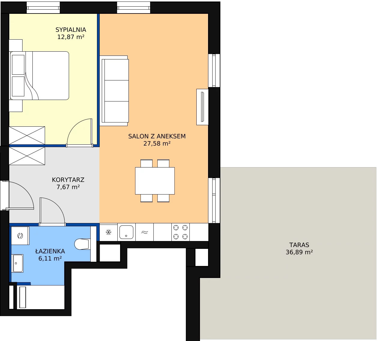 Zalety mieszkania 54.18 m², B.M185