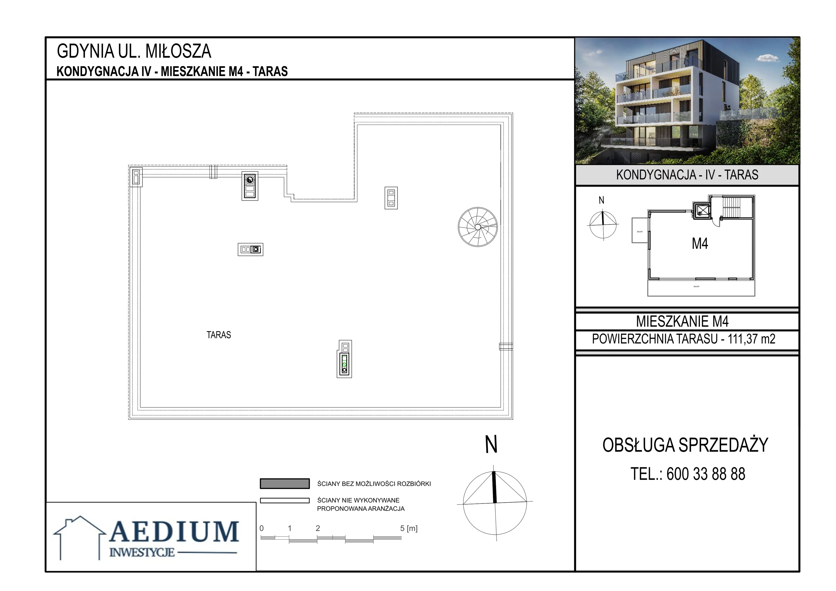 4 pokoje, mieszkanie 101,80 m², piętro 3, oferta nr 4, Miłosza, Gdynia, Redłowo, ul. Czesława Miłosza