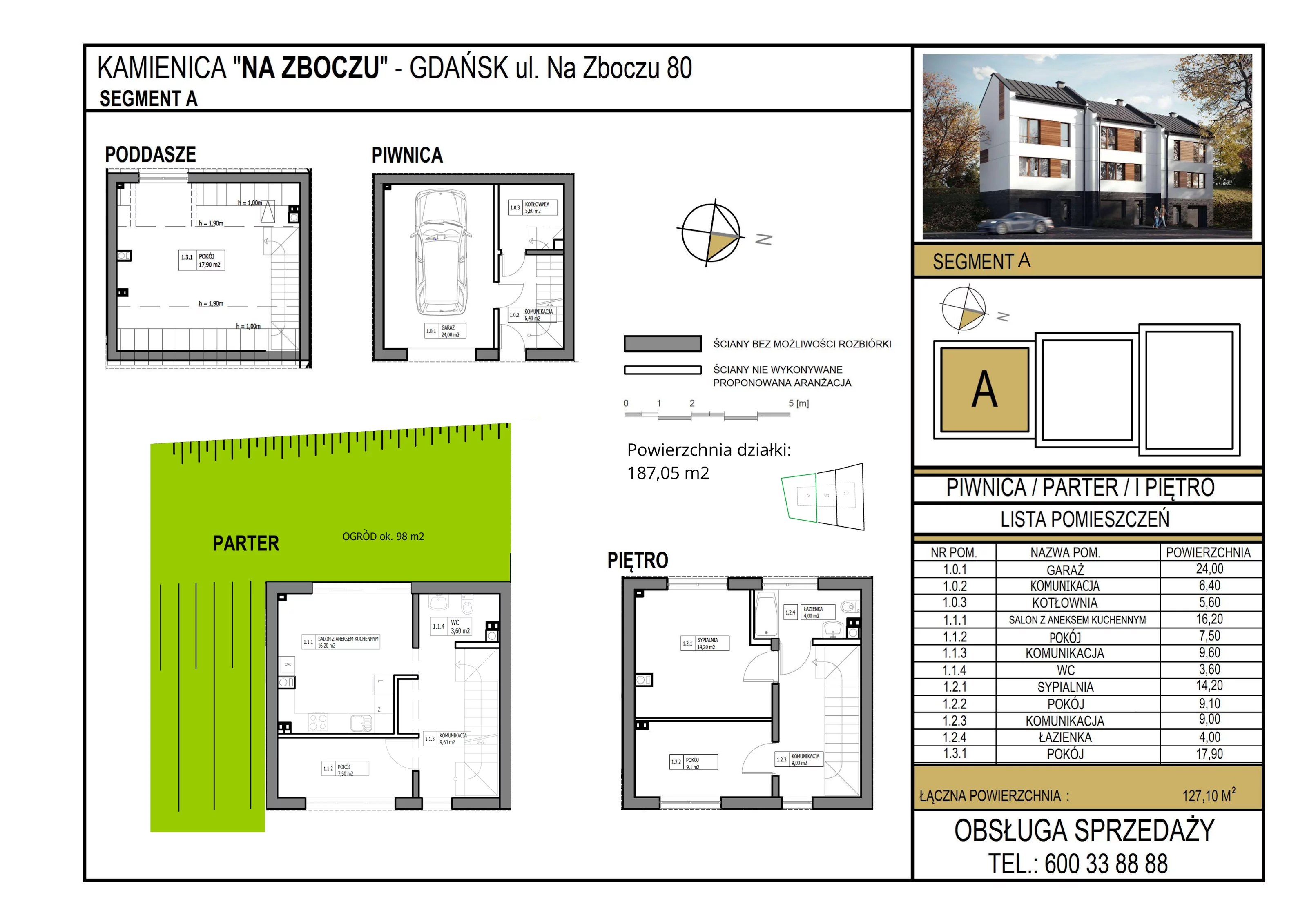 Dom 127,10 m², oferta nr B1/A, Gdańsk Na Zboczu 80, Gdańsk, Siedlce, ul. Na Zboczu 80
