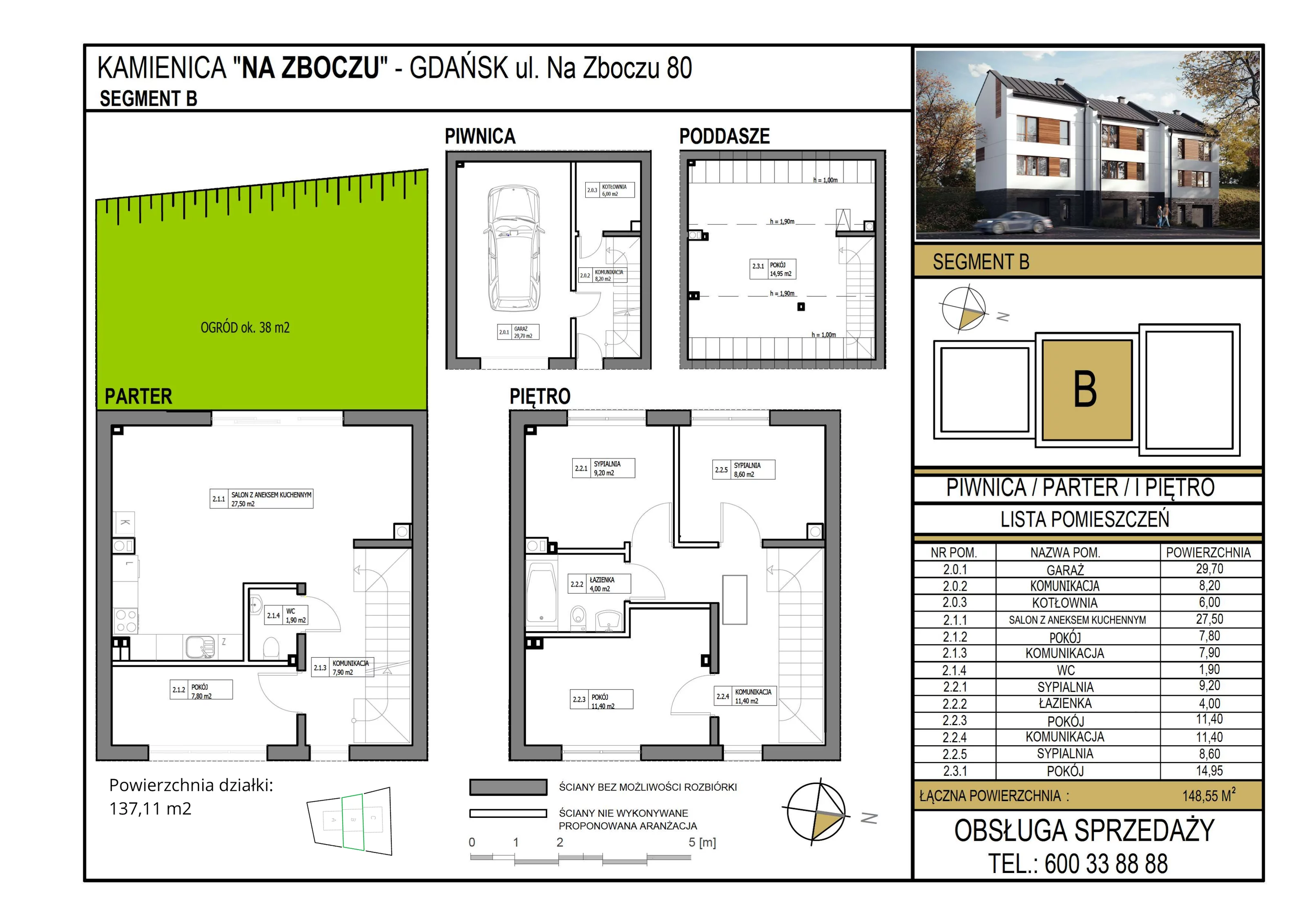 Dom 148,55 m², oferta nr B2/B, Gdańsk Na Zboczu 80, Gdańsk, Siedlce, ul. Na Zboczu 80