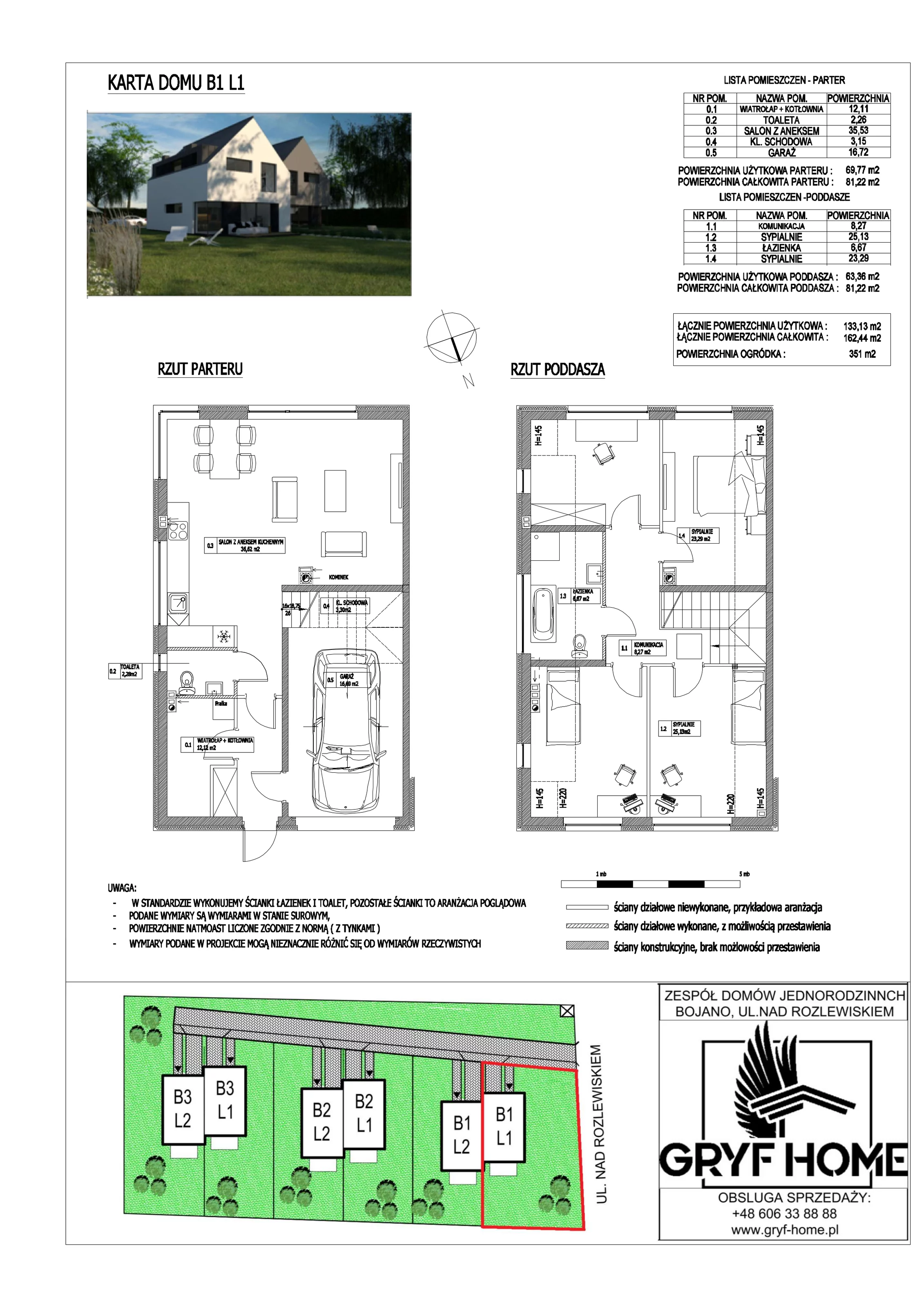 Dom 162,44 m², oferta nr B1L1, Nad Rozlewiskiem, Bojano, ul. Nad Rozlewiskiem