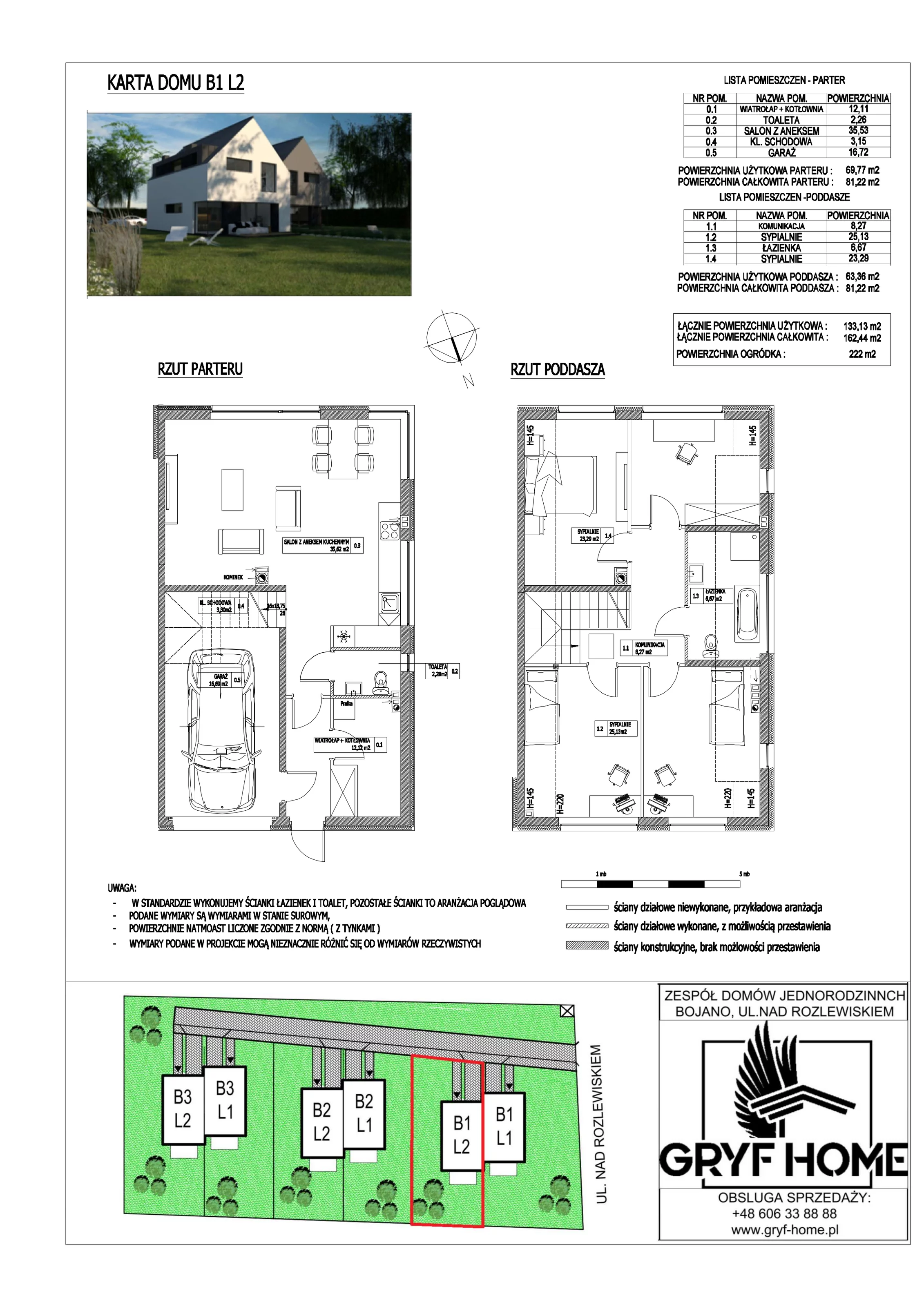 Dom 162,44 m², oferta nr B1L2, Nad Rozlewiskiem, Bojano, ul. Nad Rozlewiskiem