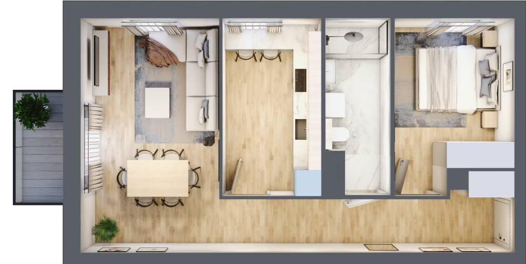 2 pokoje, mieszkanie 52,19 m², piętro 4, oferta nr 20C/19, Vivant Home, Świdnica, ul. Parkowa 20