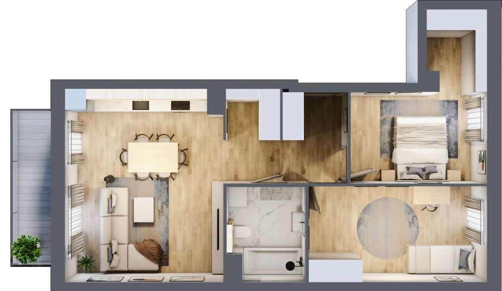 3 pokoje, mieszkanie 68,46 m², piętro 1, oferta nr 20/4, Vivant Home, Świdnica, ul. Parkowa 20
