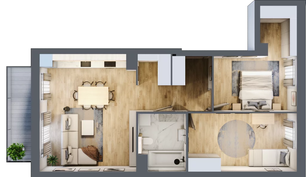 3 pokoje, mieszkanie 68,68 m², piętro 4, oferta nr 20/13, Vivant Home, Świdnica, ul. Parkowa 20