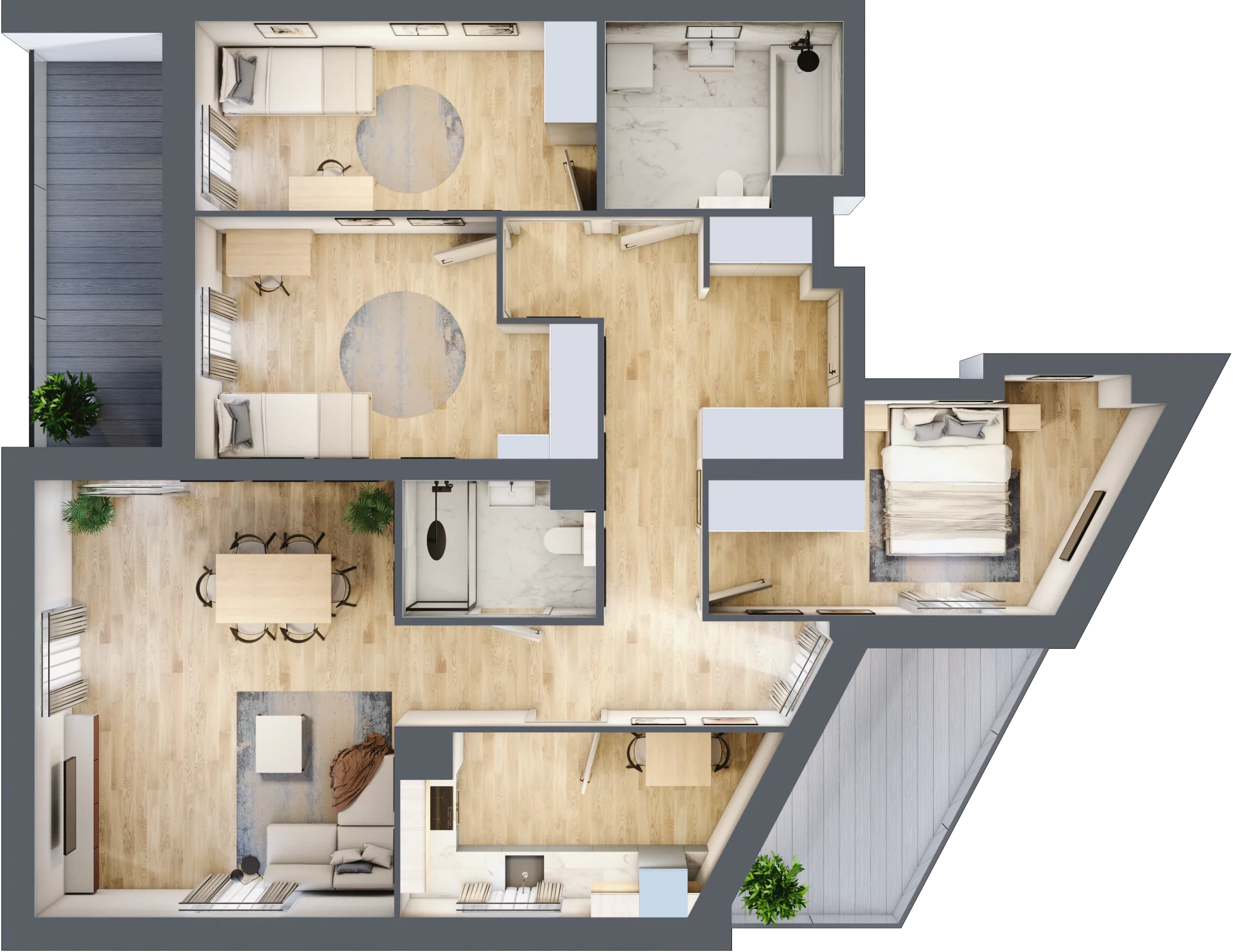 4 pokoje, mieszkanie 100,47 m², piętro 1, oferta nr 20C/5, Vivant Home, Świdnica, ul. Parkowa 20