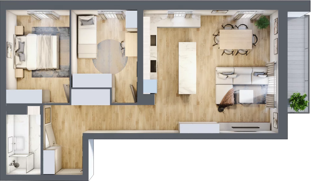 3 pokoje, mieszkanie 68,06 m², piętro 1, oferta nr D01/1/1/3, Przystań Droga Polna, Świdnica, ul. Polna Droga