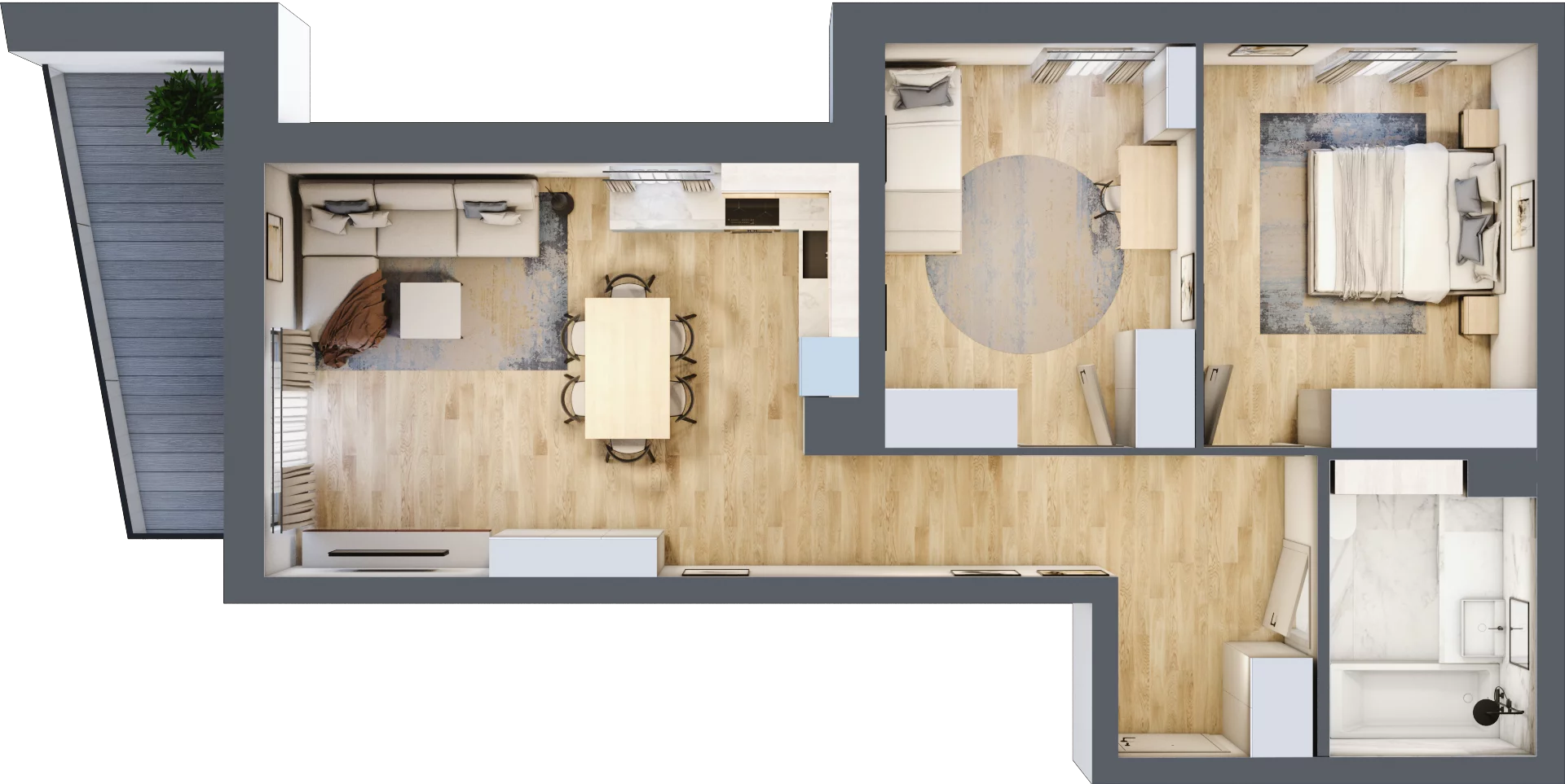 3 pokoje, mieszkanie 67,62 m², piętro 1, oferta nr D01/1/10/3, Przystań Droga Polna, Świdnica, ul. Polna Droga