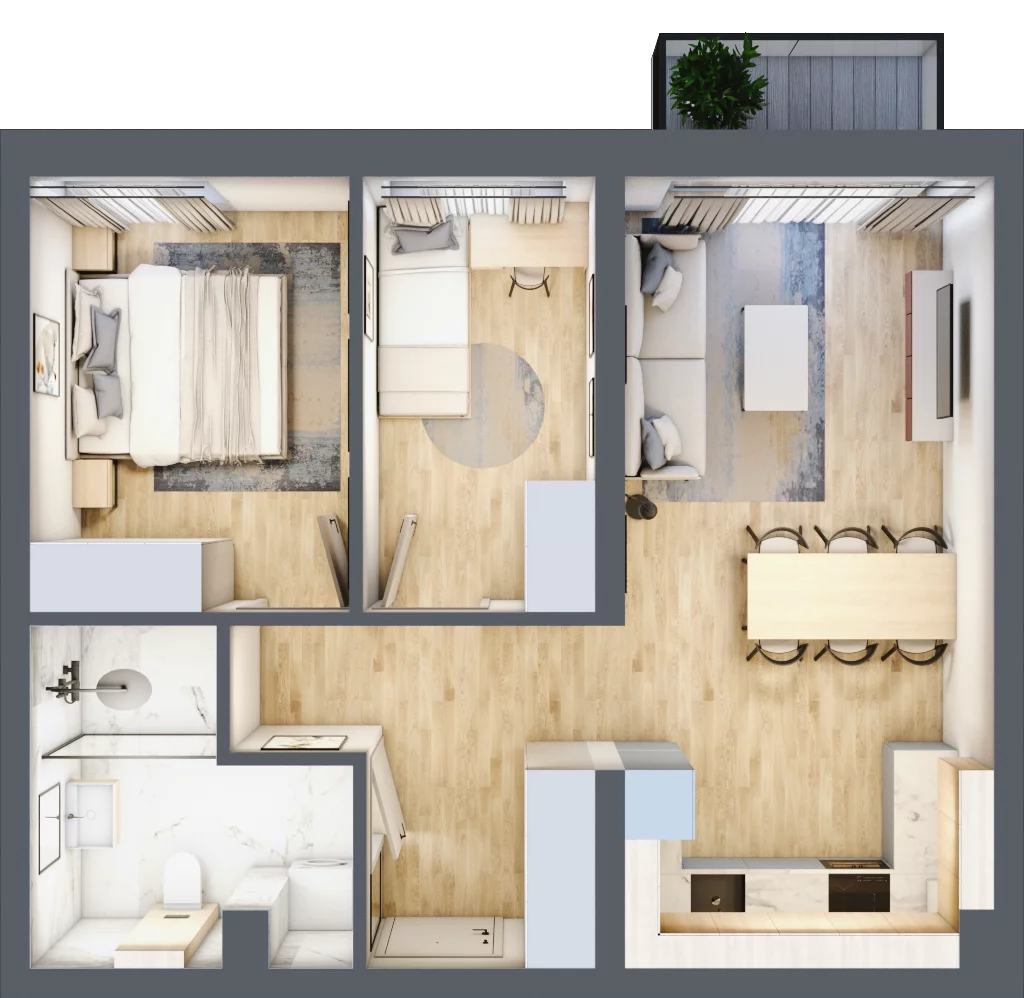 3 pokoje, mieszkanie 53,31 m², piętro 1, oferta nr CM5, Nowa Słodownia, Nysa, ul. Słowiańska 18