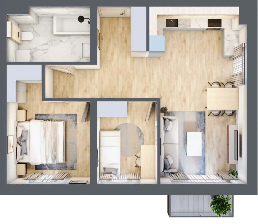 3 pokoje, mieszkanie 59,05 m², piętro 2, oferta nr CM14, Nowa Słodownia, Nysa, ul. Słowiańska 18