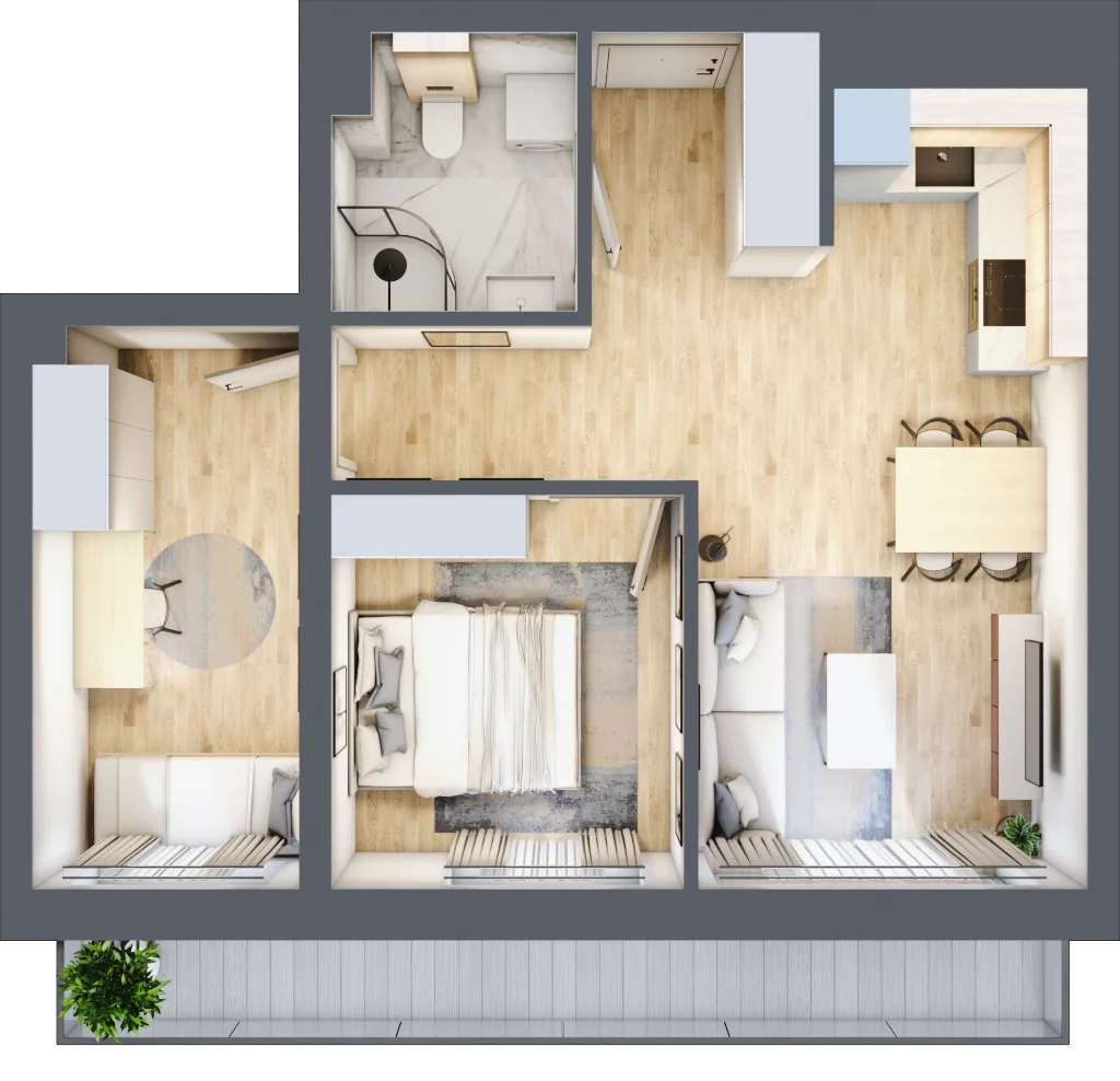 3 pokoje, mieszkanie 47,07 m², piętro 1, oferta nr CM8, Nowa Słodownia, Nysa, ul. Słowiańska 18