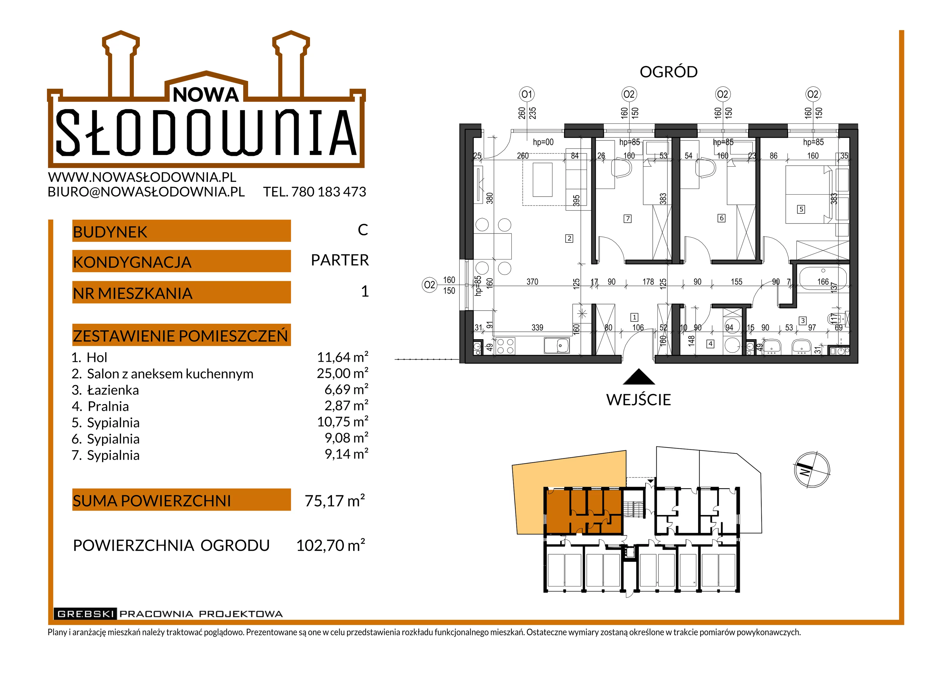 4 pokoje, mieszkanie 75,17 m², parter, oferta nr CM1, Nowa Słodownia, Nysa, ul. Słowiańska 18