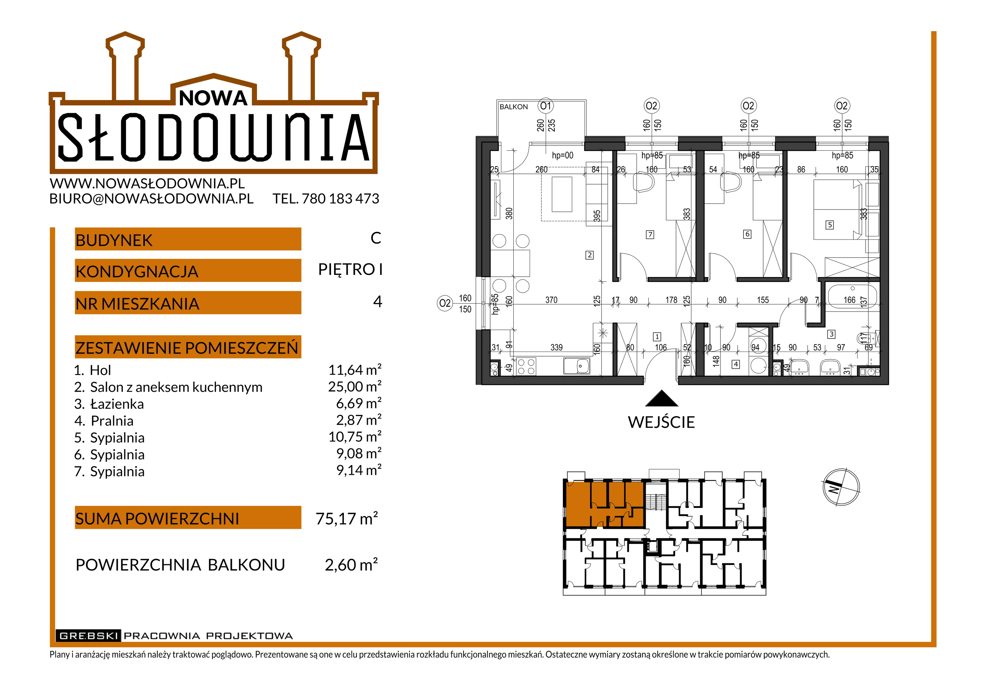 4 pokoje, mieszkanie 75,17 m², piętro 1, oferta nr CM4, Nowa Słodownia, Nysa, ul. Słowiańska 18