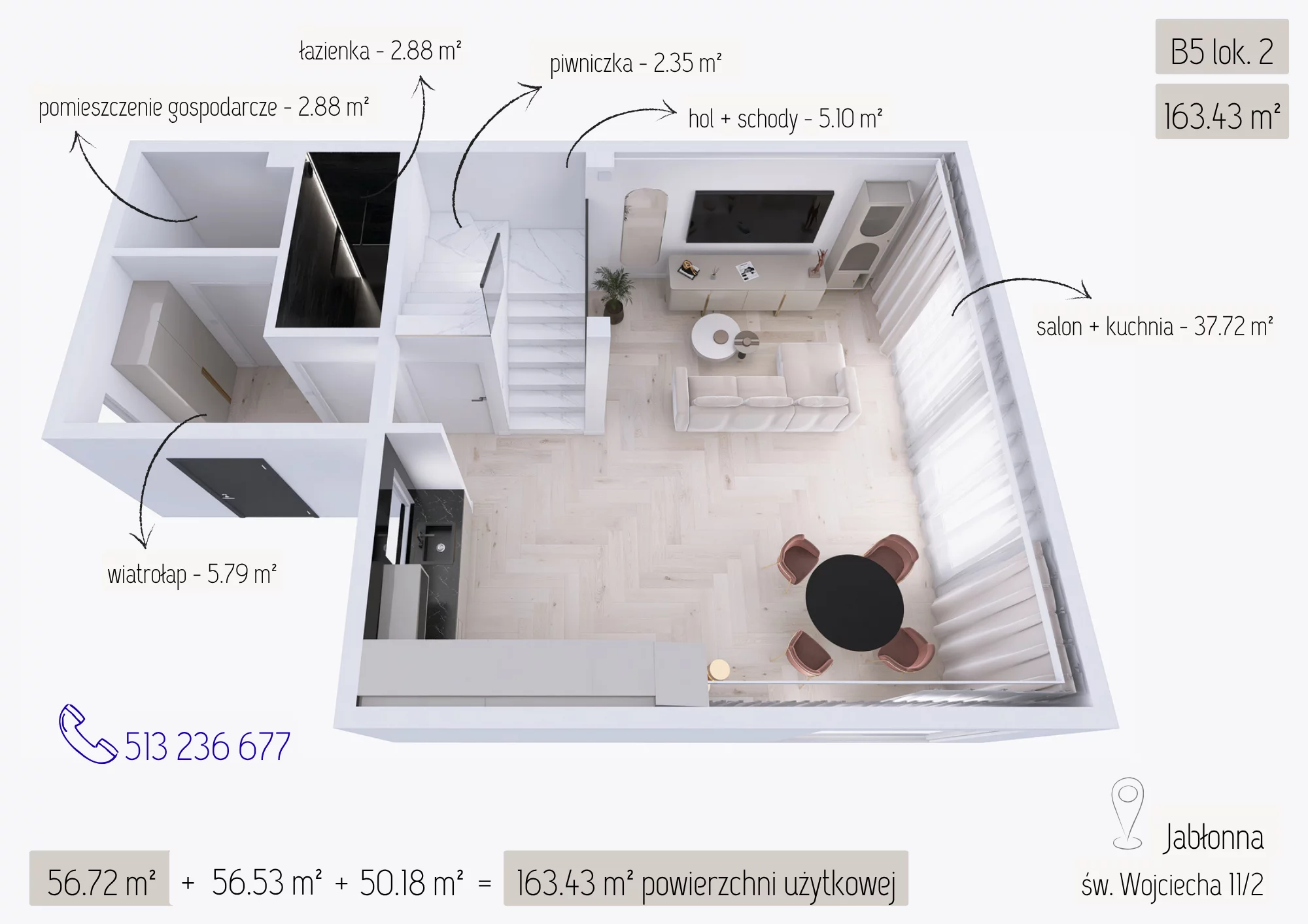 Dom i rezydencja 163,89 m², oferta nr , 10168947, Jabłonna, św. Wojciecha