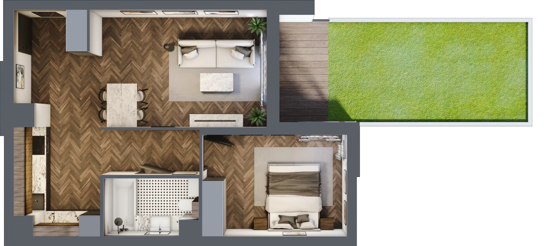 2 pokoje, apartament 50,85 m², parter, oferta nr M4, Trybuny Ludów 3, Kraków, Podgórze Duchackie, Wola Duchacka, ul. Trybuny Ludów 3
