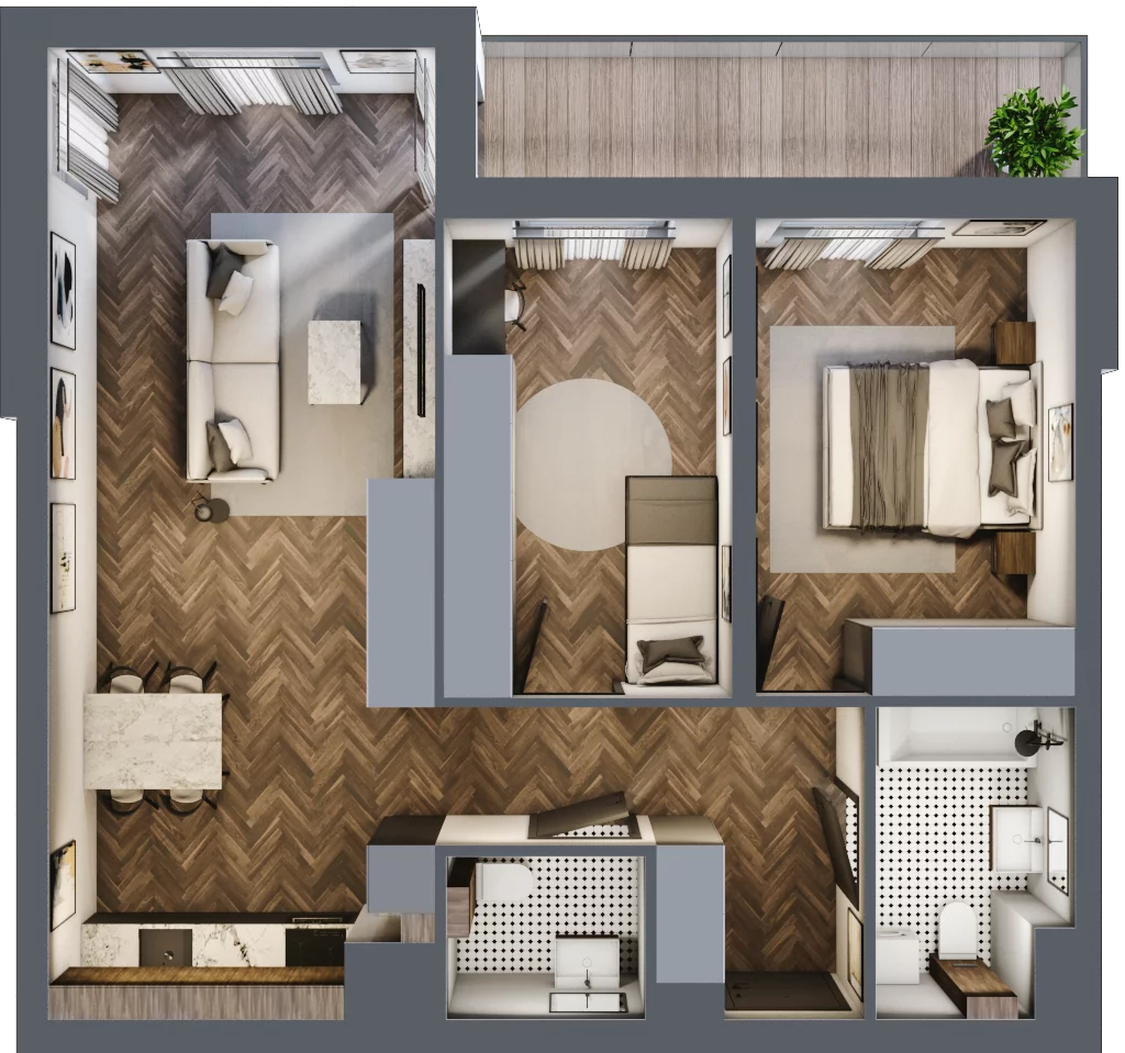 3 pokoje, mieszkanie 65,29 m², piętro 2, oferta nr M22, Trybuny Ludów 3, Kraków, Podgórze Duchackie, Wola Duchacka, ul. Trybuny Ludów 3