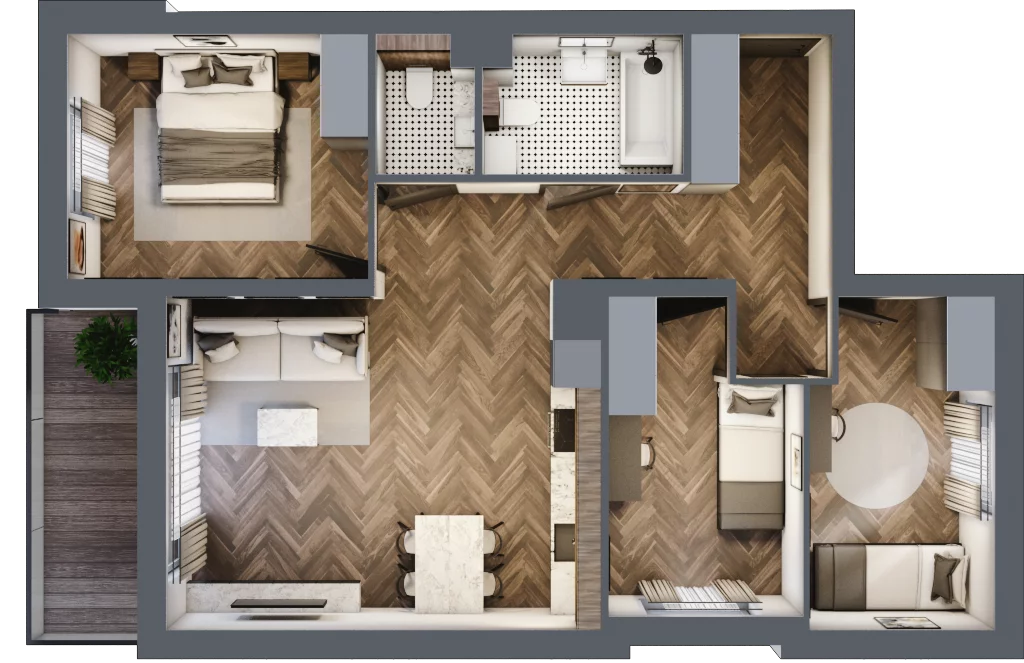 4 pokoje, apartament 70,63 m², piętro 1, oferta nr M10, Trybuny Ludów 3, Kraków, Podgórze Duchackie, Wola Duchacka, ul. Trybuny Ludów 3