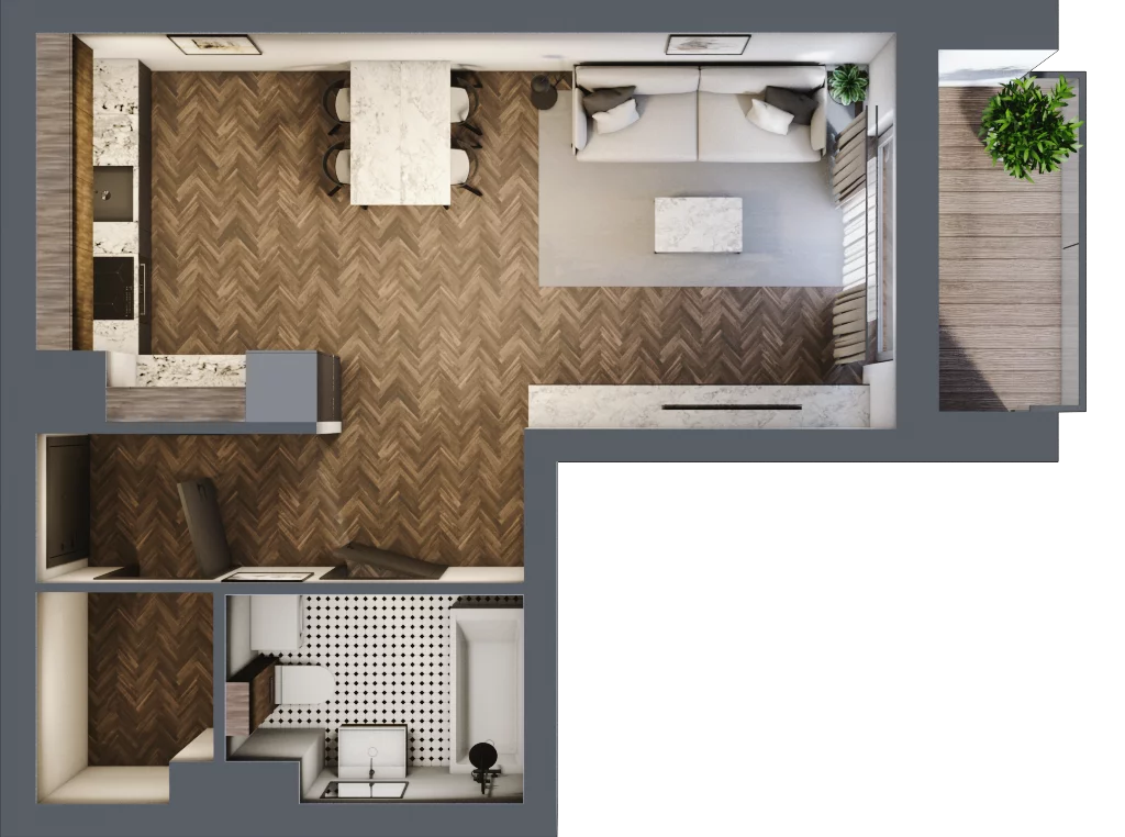 1 pokój, mieszkanie 35,32 m², piętro 3, oferta nr M26, Trybuny Ludów 3, Kraków, Podgórze Duchackie, Wola Duchacka, ul. Trybuny Ludów 3