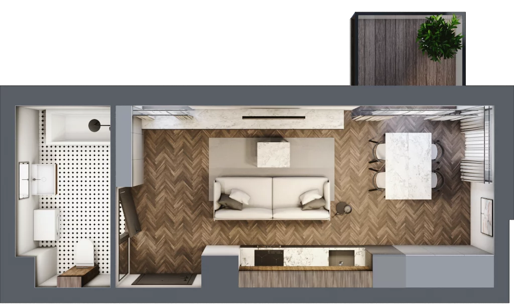 1 pokój, mieszkanie 28,09 m², piętro 3, oferta nr M24, Trybuny Ludów 3, Kraków, Podgórze Duchackie, Wola Duchacka, ul. Trybuny Ludów 3