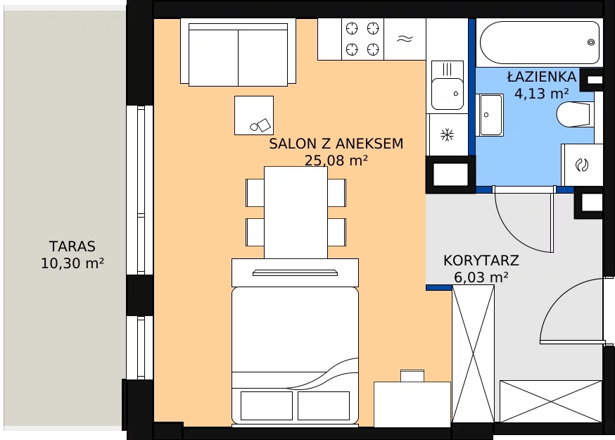 Zalety mieszkania 35.24 m², 0M3