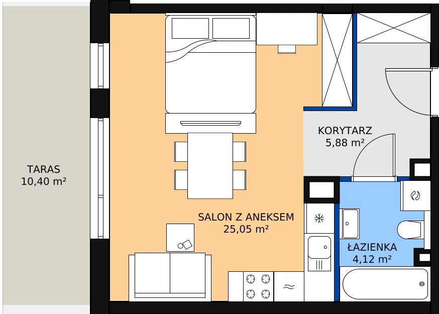 Zalety mieszkania 35.05 m², 0M4